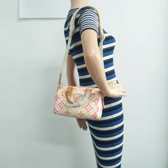 Auth LOUIS VUITTON Speedy 20 Bandouliere White&Orange Monogram Canvas 3117-1092 - Picture 12 of 12